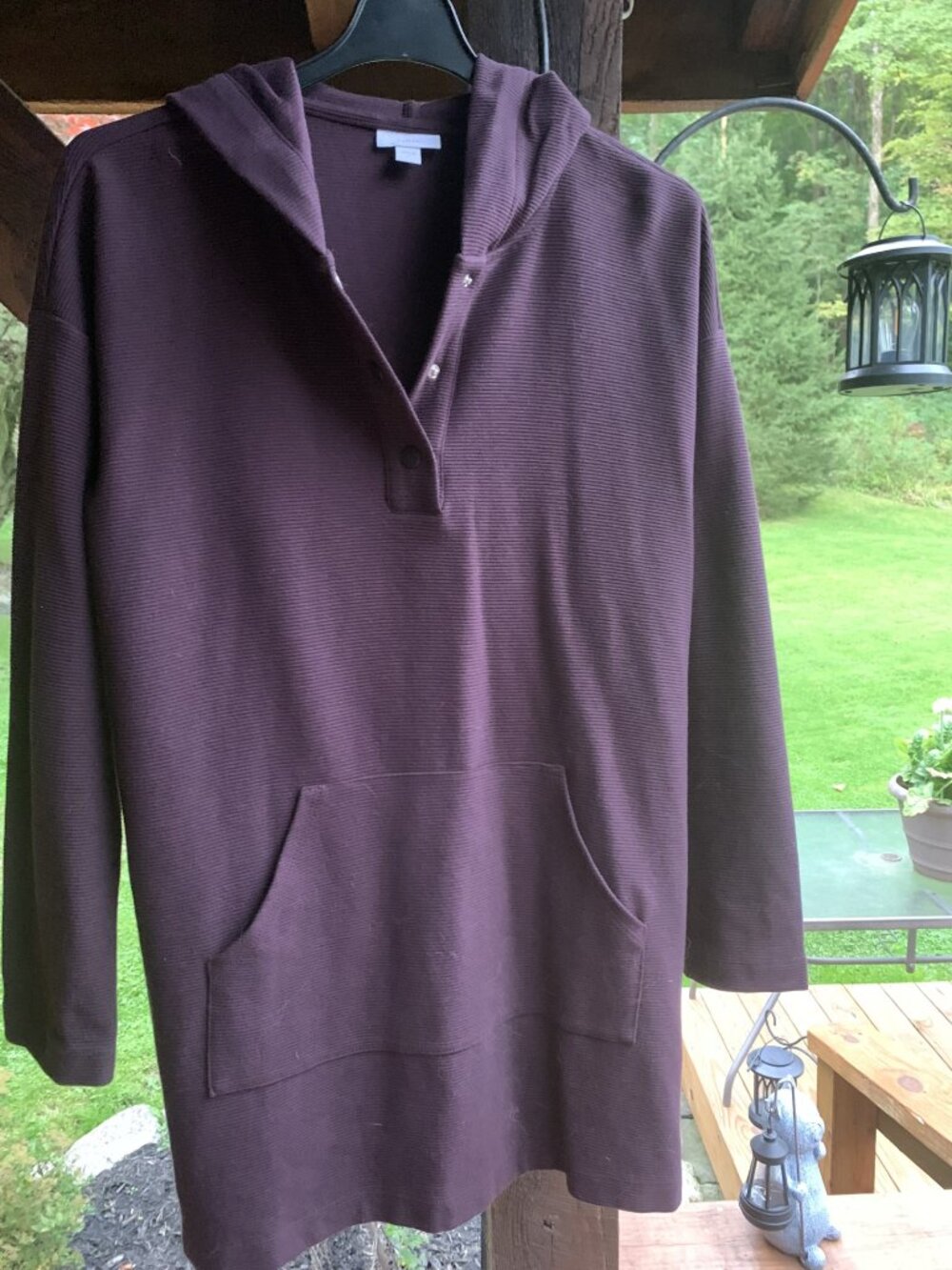 J.Jill FIT Size small hooded tunic top Dark fig